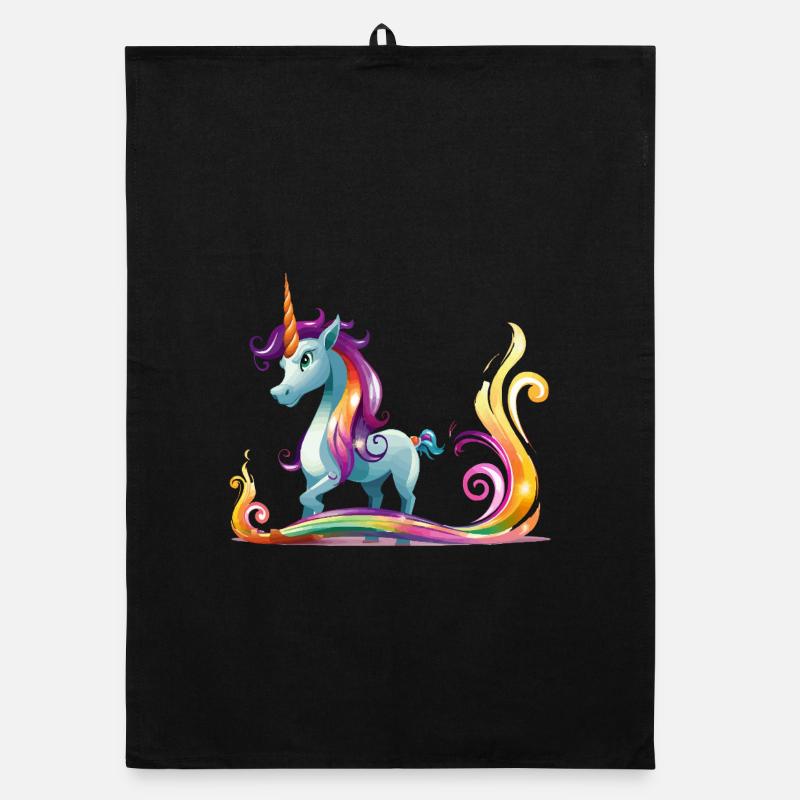 Regenbogen-Einhorn Farbströme Organic Geschirrtuch
