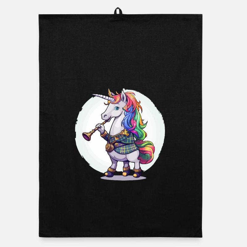 Licorne colorée avec trompette Torchon bio