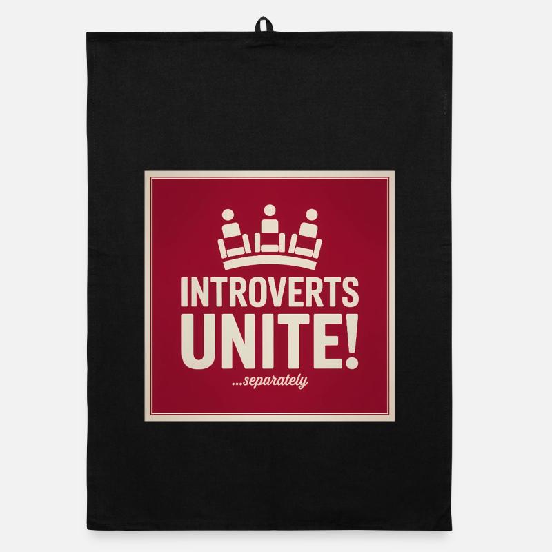 Introverts Unite, serparately - Funny Introvert  Organic dish towel