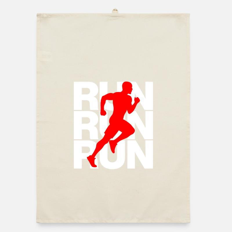 JOGGING, RUN POWER! SPORT, RUNNING, JUST RUN Organic dish towel