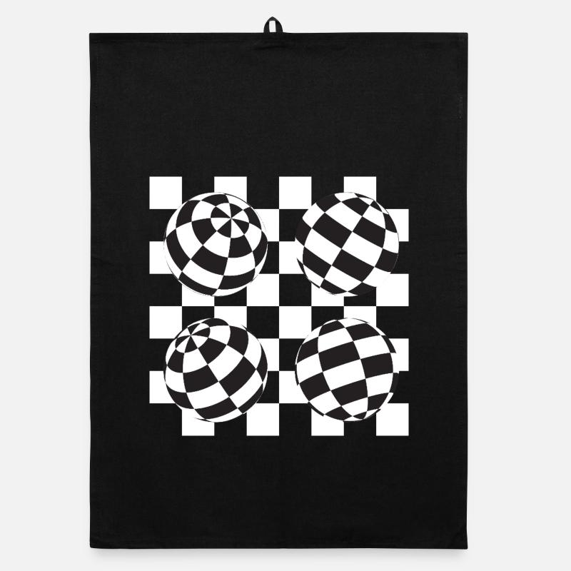 Illusion à damier sphérique Torchon bio