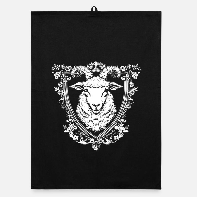 Heraldry Goat Head Shield Organic dish towel