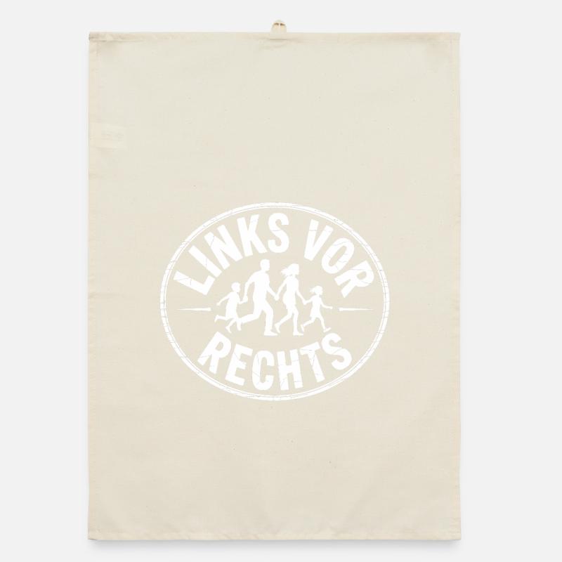 Left before Right - Funny Antifa Slogan Organic dish towel