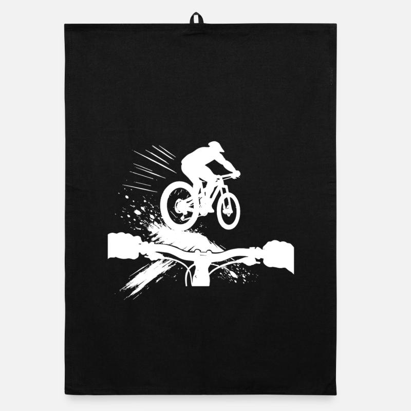Perspective VTT en descente Perspective VTT Cadeau Torchon bio