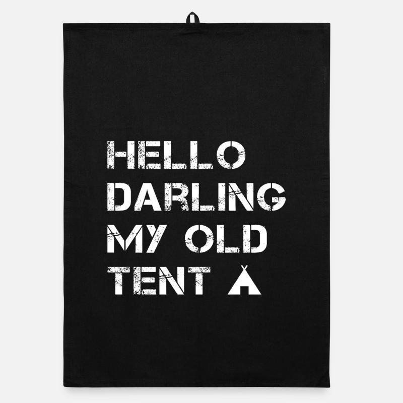 Hello Darling My Old Tent - Organic Geschirrtuch - Schwarz