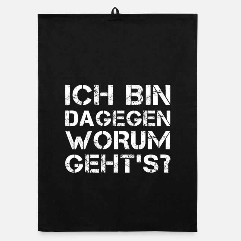 Ich bin dagegen Organic Geschirrtuch