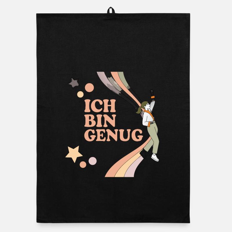 Ich bin Genug – Pastell Regenbogen Held Organic Geschirrtuch