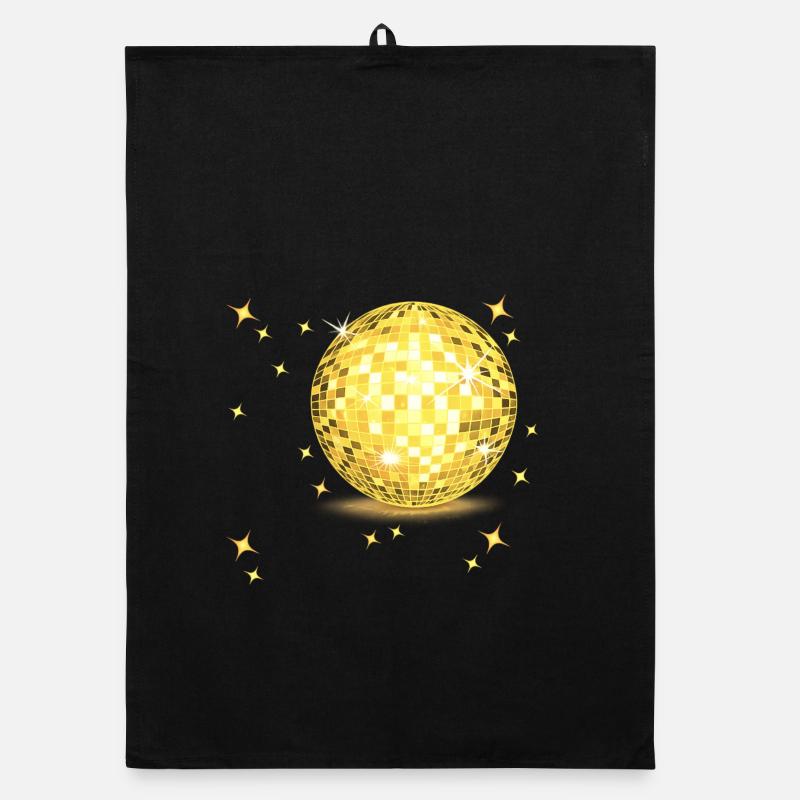 Étincelle de la boule disco dorée Torchon bio