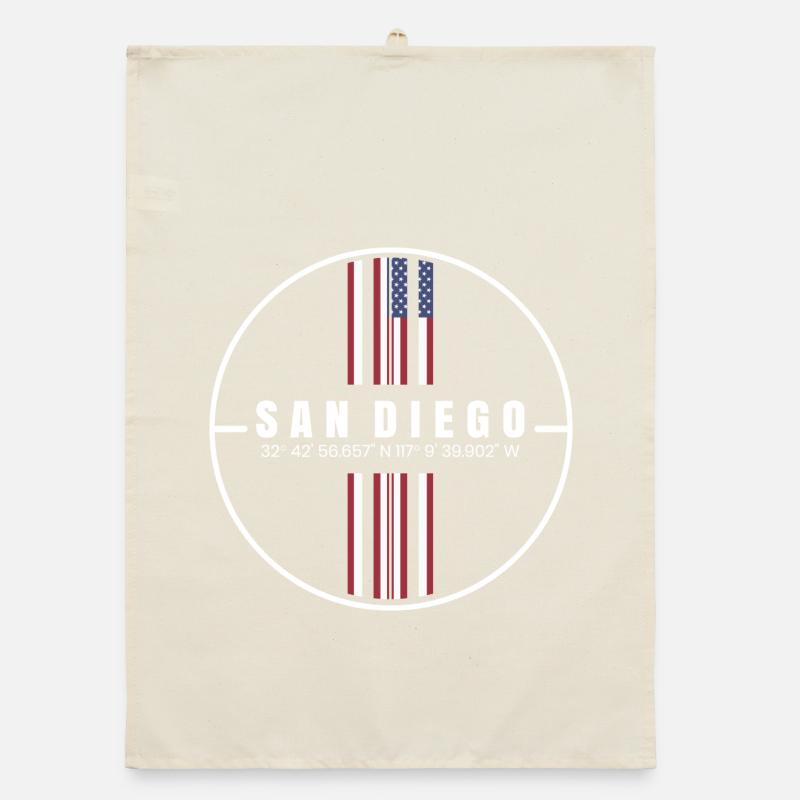 San Diego Coordinates Organic dish towel