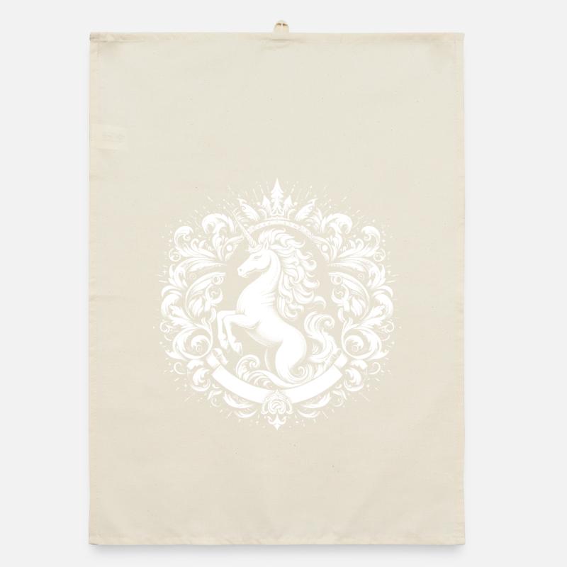 Unicorn crest Organic dish towel