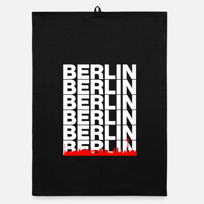 SKYLINE DE BERLIN, AMBIANCE CAPITALE ! MUR Torchon bio
