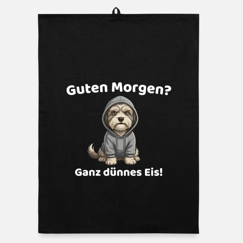 Guten Morgen Ganz Dünnes Eis Hund Organic Geschirrtuch