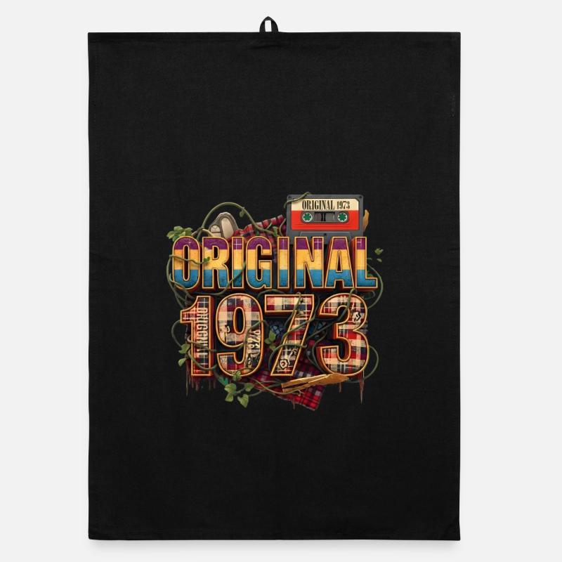 Original 1973 Retro-Collage - Organic Geschirrtuch - Schwarz