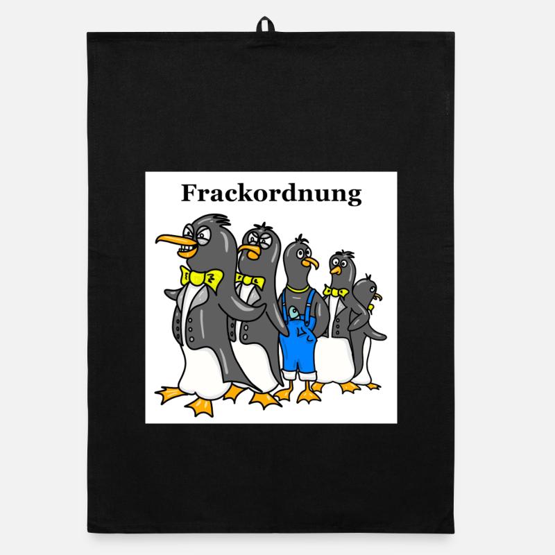 Dessin animé drôle de Pingouin – Motif d’ordre de queue-de-pie blanc Torchon bio