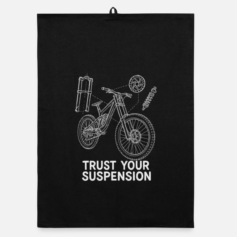 Downhill MTB Exploded Drawing – Suspension Art Organic dish towel