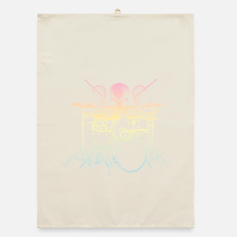 Drums Drummer Squid Organic dish towel