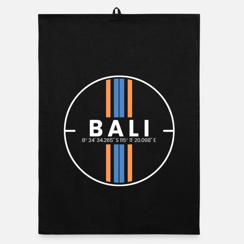 Bali Island Coordinates Organic dish towel