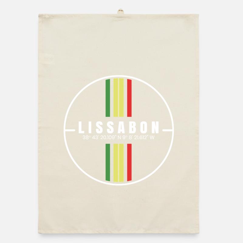 Lisbon Coordinates Organic dish towel