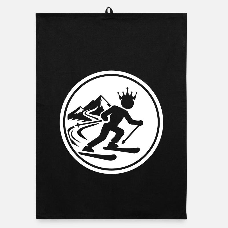 Ski King Skiing Organic dish towel