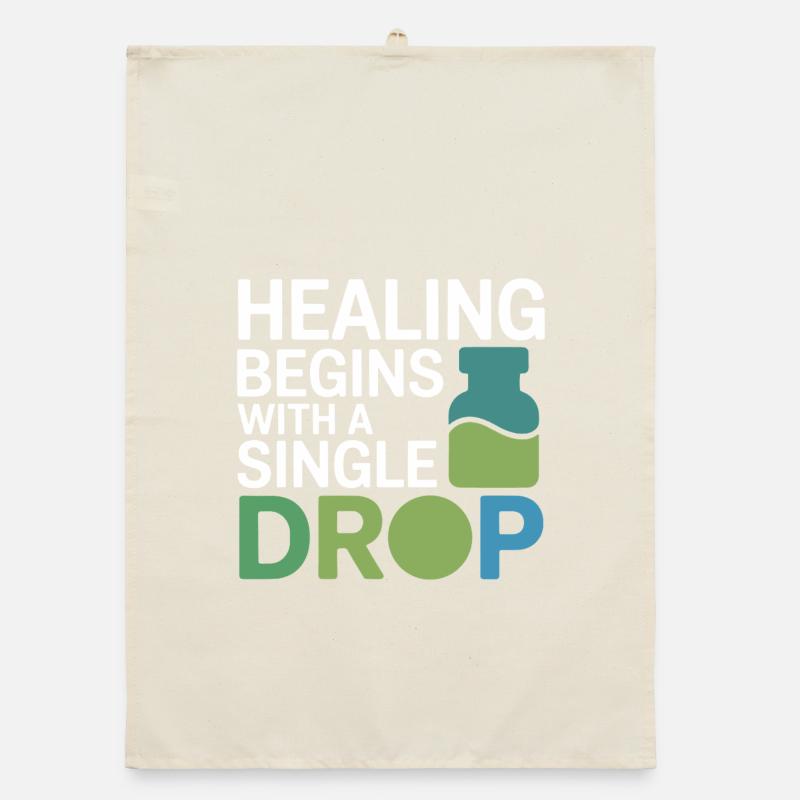 Homeopathy Healing Begins Single Drop Professional Organic dish towel