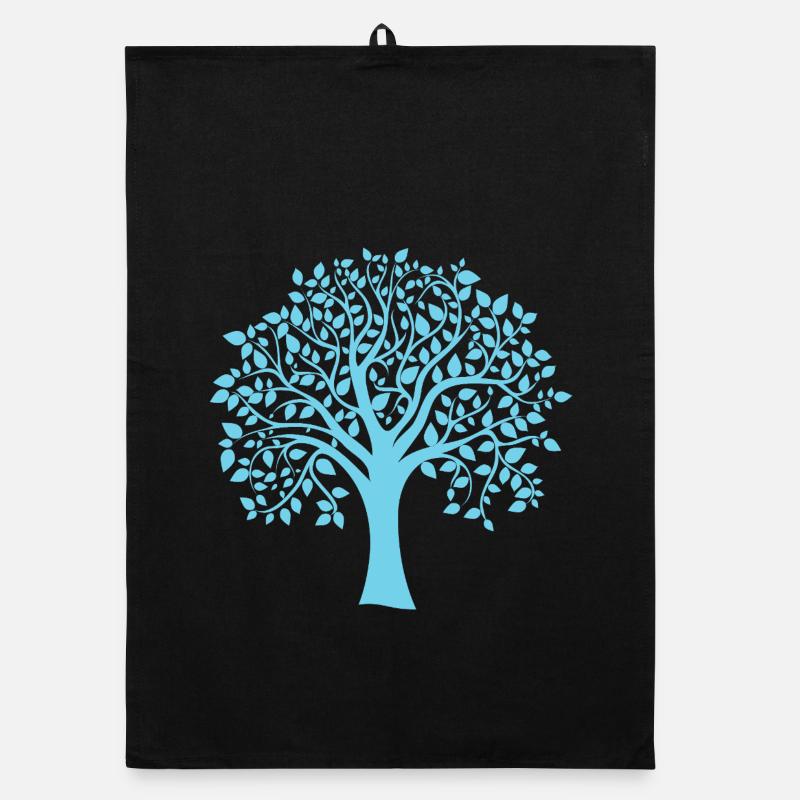 Icon Blue Jumbo Tree Print Silhouette Organic dish towel