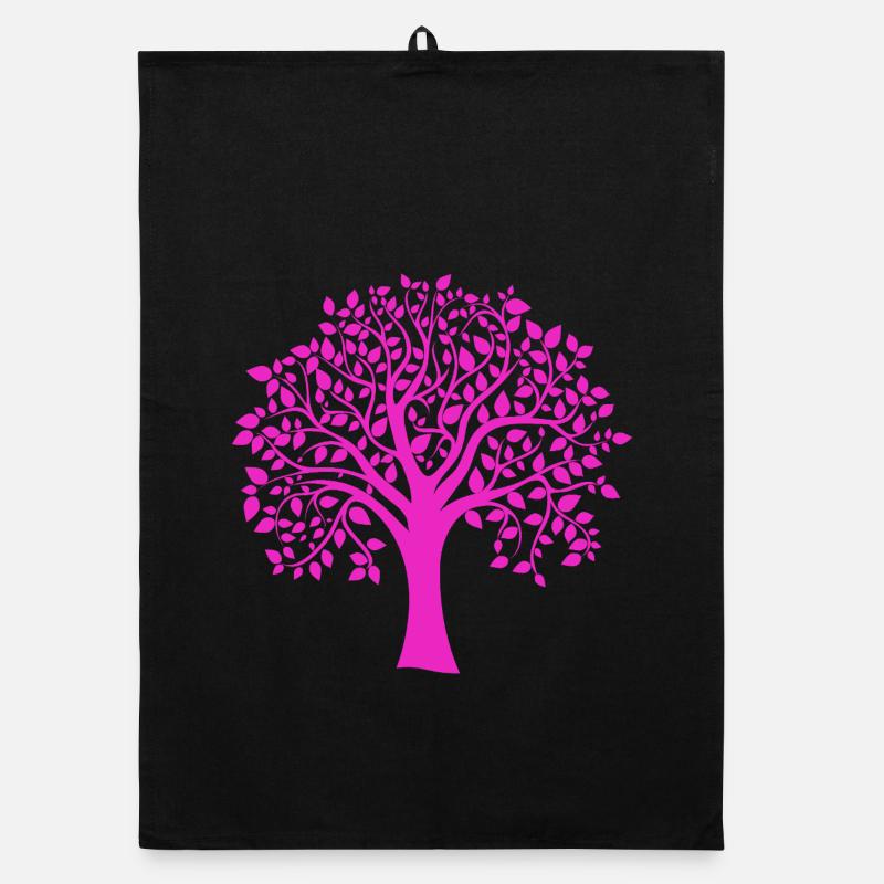 Base Pink Jumbo Tree Print Silhouette Organic dish towel
