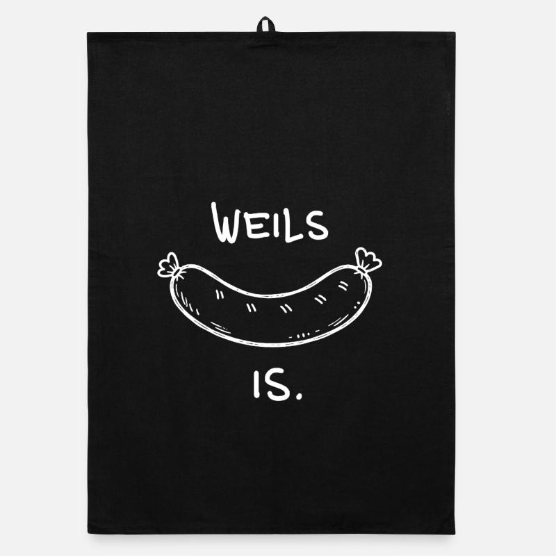 Weils Wurst ist – Lustiger Dialekt Spruch Organic Geschirrtuch