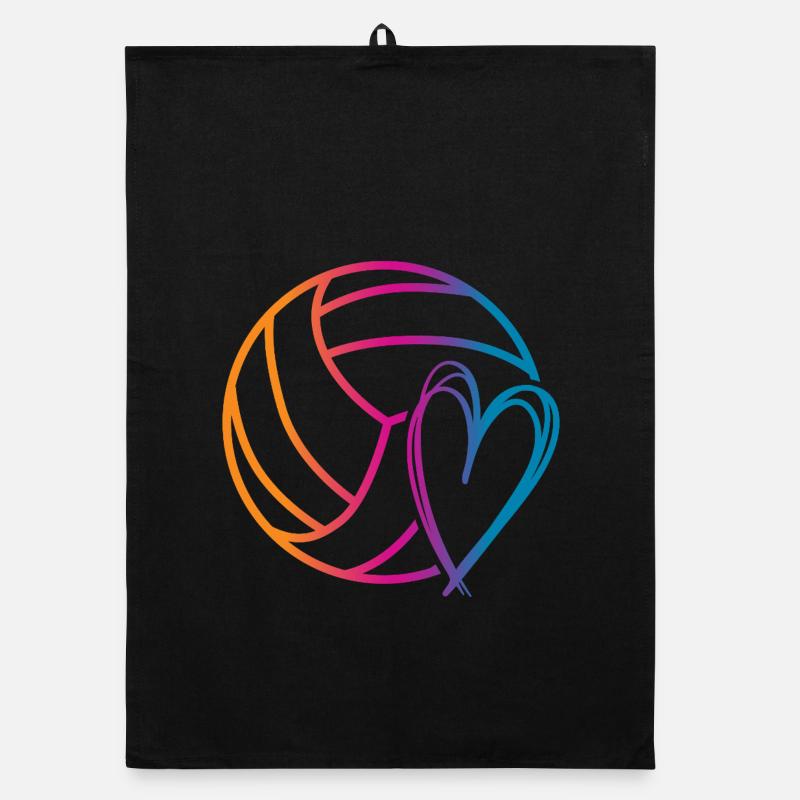 Volleyball Ball - Organic Geschirrtuch - Schwarz