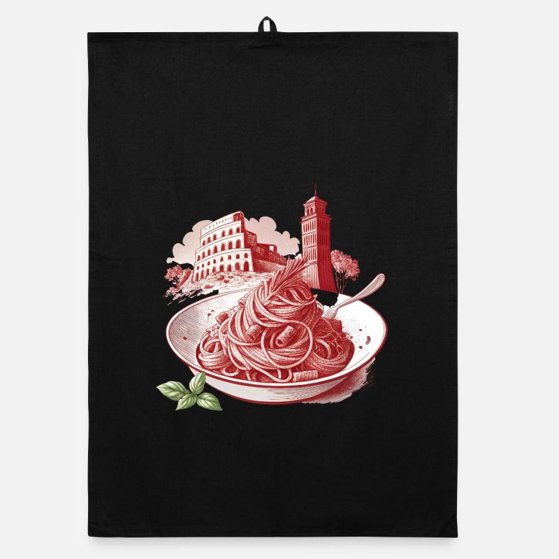 Roman pasta meets landmarks Organic dish towel