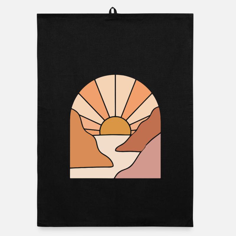 Sunlit Canyon Path Organic dish towel