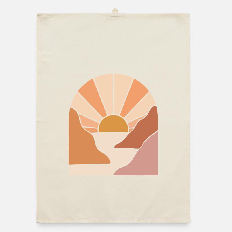 Sunlit Canyon Path Organic dish towel
