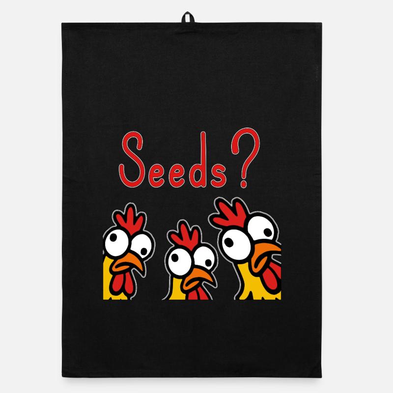 Crazy Chickens Eating Grains Hobby Organic dish towel