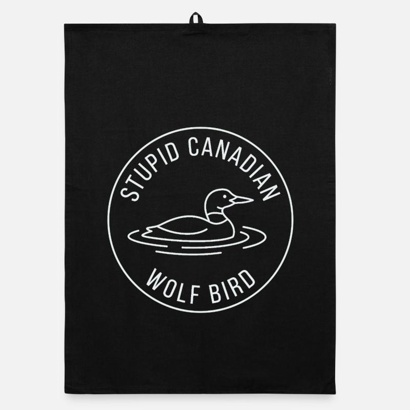 Blödes kanadisches Wolf-Vogel-Enten-Grafikdesign Organic Geschirrtuch