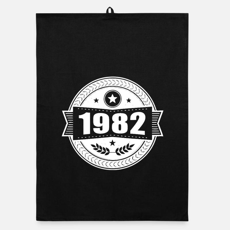 1982 Retro Badge Organic dish towel