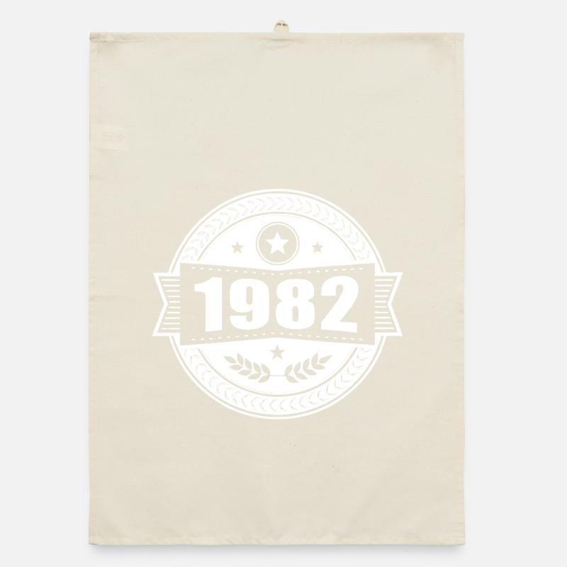 1982 Retro Abzeichen Organic Geschirrtuch