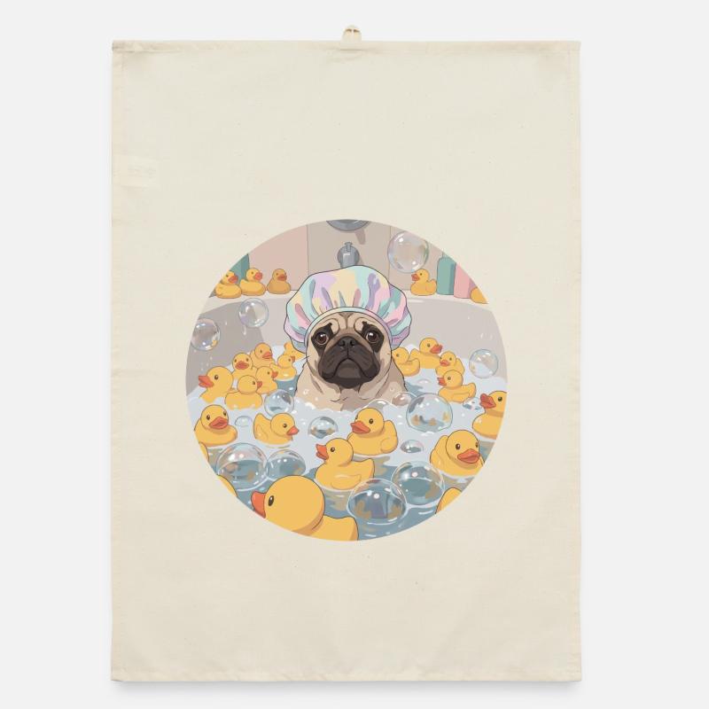 Mops in the bubble bath Organic dish towel
