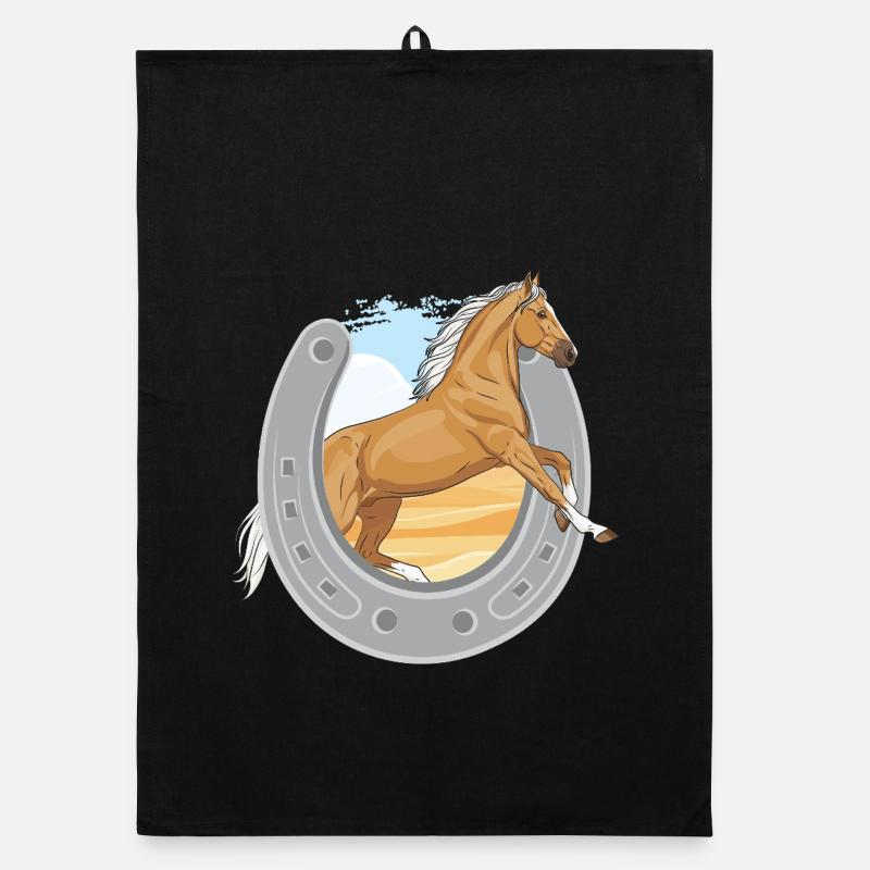 Ein springendes Palomino-Pferd, das ein Eisen durchbohrt Organic Geschirrtuch