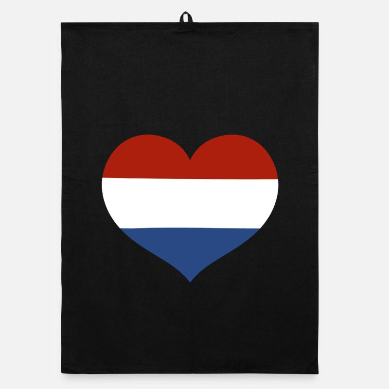 Cœur du drapeau des Pays-Bas Torchon bio