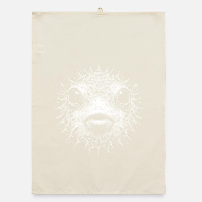 Puffer fish Organic dish towel