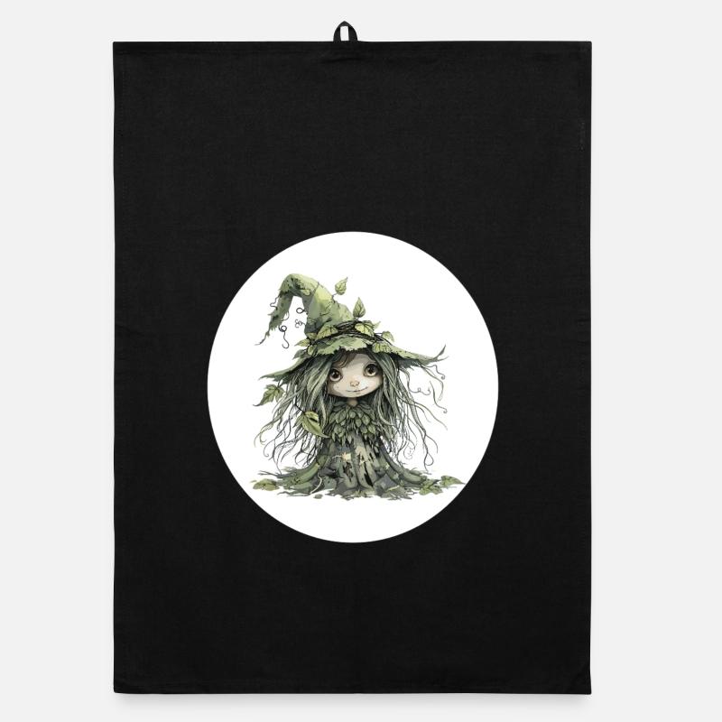 Gobelin fée de la forêt dans la forêt de feuilles Torchon bio