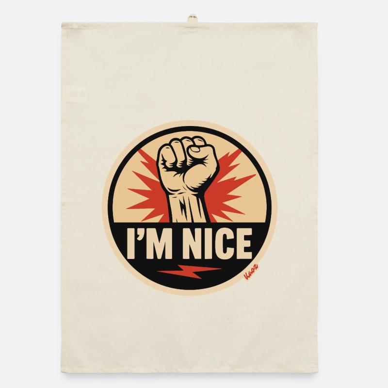 I’m Nice Fäuste-Statement Organic Geschirrtuch