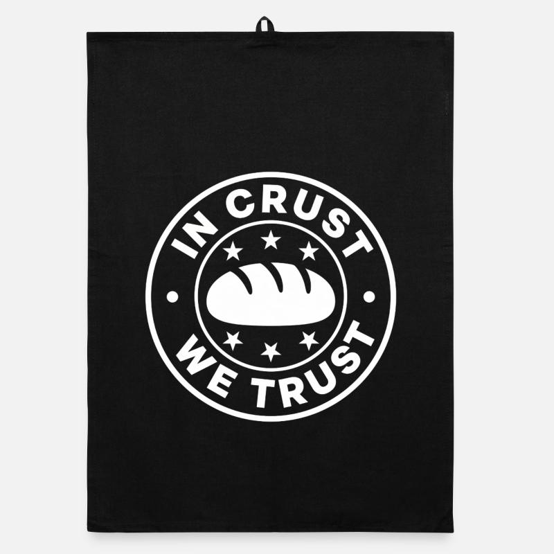 In Crust We Trust Bread Logo Organic dish towel