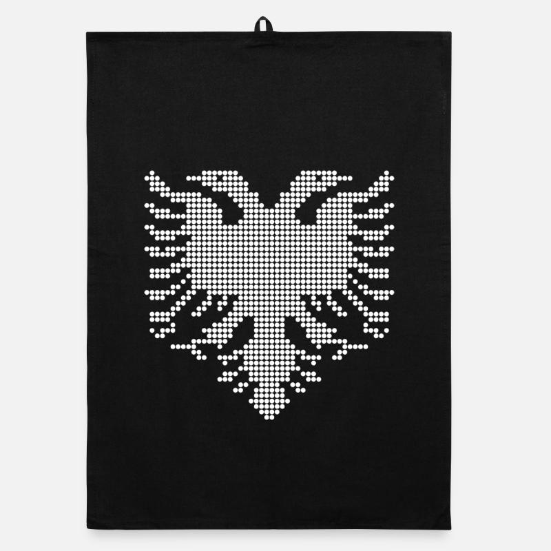 Albanian Double Headed Eagle Dotwork Emblem Organic dish towel