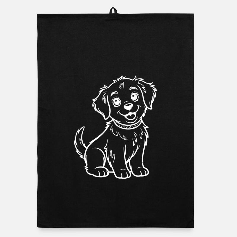 Dessin de traits du chiot souriant Torchon bio
