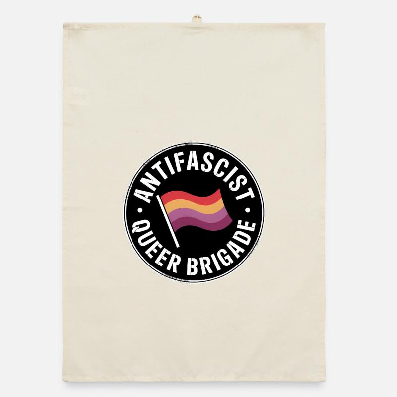 Antifascist Queer Brigade - Antifa Pride Merch Torchon bio