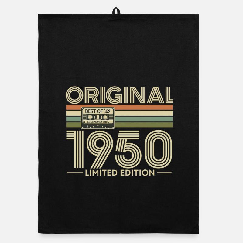 Originale limitierte Retro-Kassette von 1950 Organic Geschirrtuch