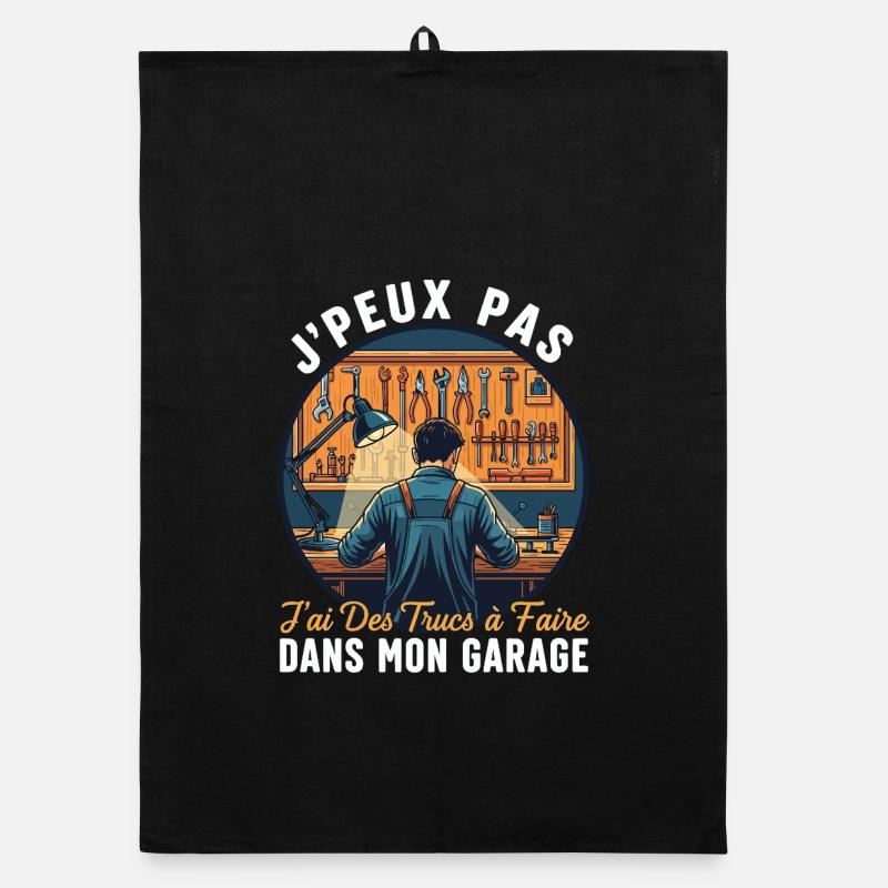 Dad Handyman Humor I Can't Gift Garage Organic dish towel