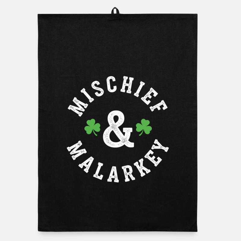 Mischief & Malarkey Shamrock Logo - Organic Geschirrtuch - Schwarz