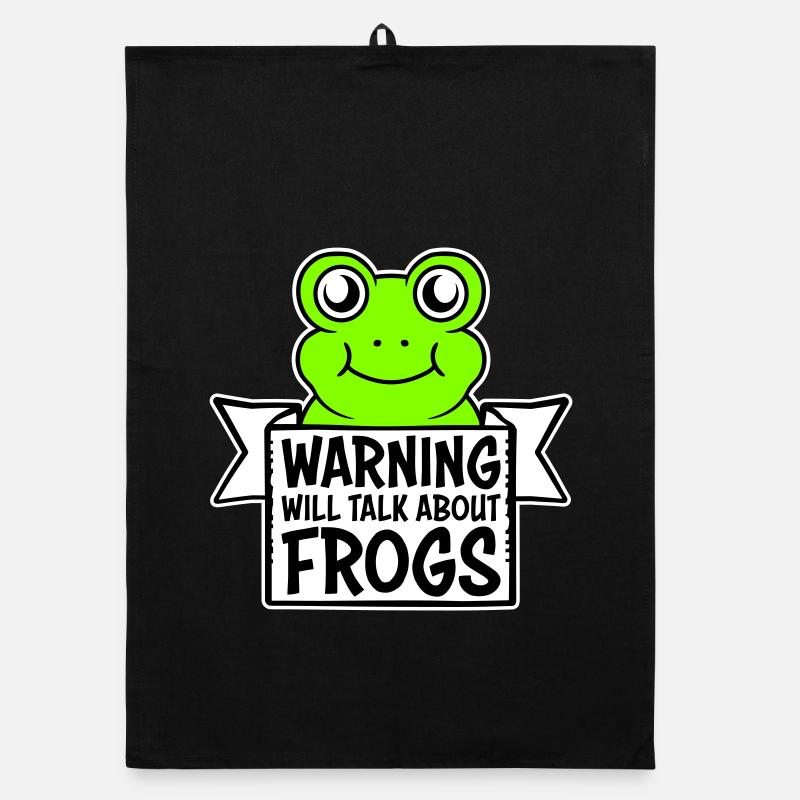 Warning Will Talk About Frogs Frog Funny Animal Organic dish towel