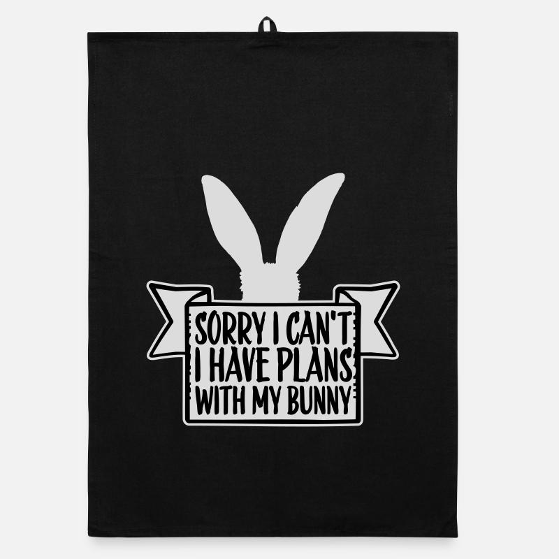 Sorry I Can't I Have Plans With My Bunny Hase Logo Organic Geschirrtuch